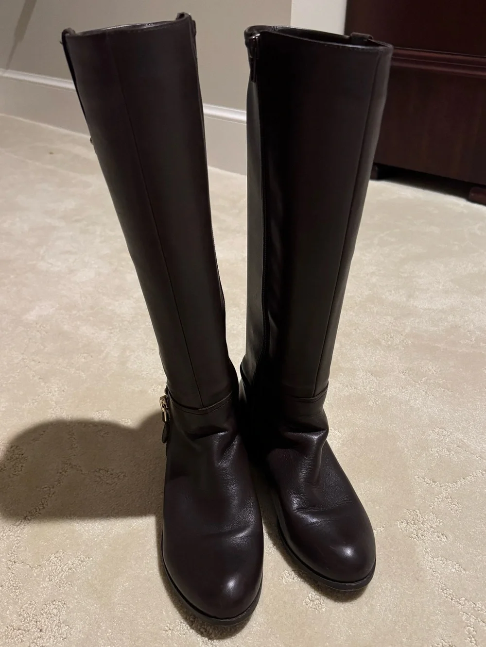 GUESS dark-brown knee-high riding boots - Dark Brown 7M